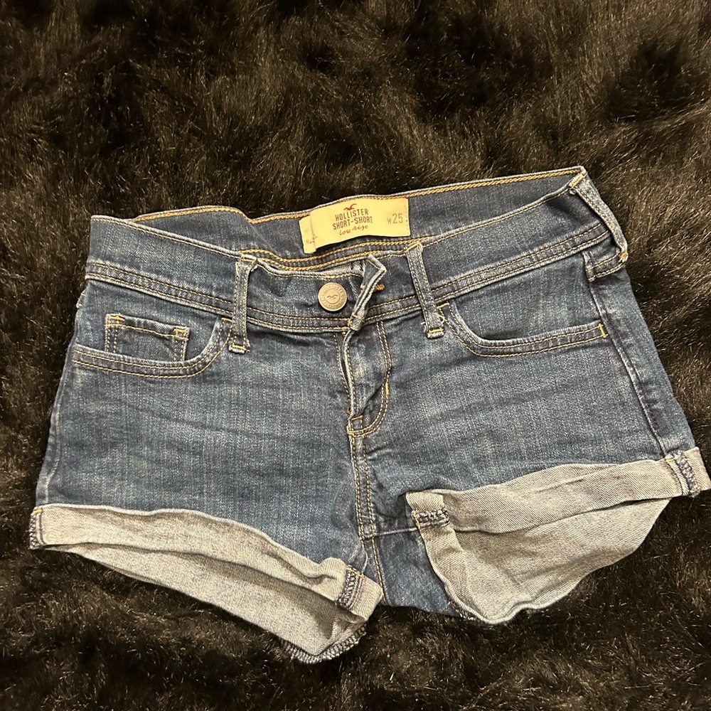 Hollister Blue Jean Shorts Distressed Cutoff